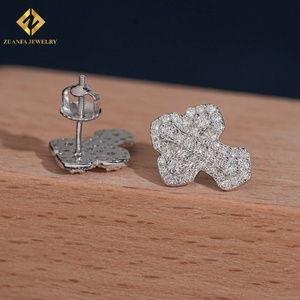 Cross Shape Lab Grown Diamond <b>Stud</b> <b>Earrings</b> Iced Out Cross Cluster <b>Stud</b> <b>Earrings</b> 925 <b>Silver</b> Hip Hop Jewelry for Men Women - Product Image 6