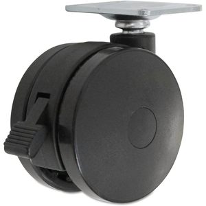 Roulettes métalliques modernes Alera pour bases de table réglables en hauteur, noires, lot de 4 – Roues pivotantes avec frein pour usage bureau, école, hôpital - Product Image 2