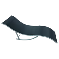 Chaise d'extérieur en aluminium vert foncé en forme de S avec tissu imperméable, design pliable, style moderne pour la plage, l'hôtel et le parc