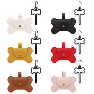 Dispensador de Bolsas para Excremento de Perro Reutilizables de Cuero PU con Clip Metálico, Portátil, en Forma de Hueso, Regalo Promocional Novedoso - Product Image 2