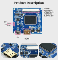 Carte de pilote d'écran LCD 7 pouces Polcd 50PMTTL AT070TN92 800*480 1024x600 USB VGA