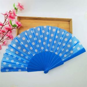 Éventail en plastique à poignée, style flamenco espagnol à pois, 23 cm, pour la danse, les mariages, la décoration ou les cadeaux, style amour - Product Image 3