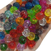 Acryl 32 facetgeslepen kralen 6-32mm gemengde kleuren imitatie kristal look voor DIY sieraden maken en deurdecoratie knutselen