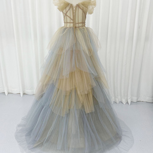 Colorful Puffy <b>Tutu</b> Prom <b>Dresses</b> Ruffles Tiered Ball Gowns <b>Women</b> Long Party <b>Dresses</b> Plus Size Hx78 - Product Image 6