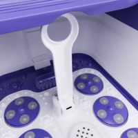 Bañera de Hidromasaje Plegable con Pantalla Digital, Masajeador de Pies con Calor, Infrarrojos, Burbujas, Rueda de Masaje Tai Chi Extraíble Automática