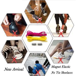 Tuỳ Chỉnh Cao Cấp 5 Mét Oval Bright Vàng Không Tie Giày Ren, 21 Màu Sắc Kim Loại Vít Khóa Đàn Hồi Dây Giày Cho Người Lớn, Trẻ Em, Người Già - Product Image 4