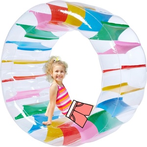 PVC Inflatable Wheel <b>Roller</b> 63*28 Inch Colorful Water Rolling Wheel on the <b>Lawn</b> Lake Beach Party Indoor Outdoor Fun Toys - Product Image 1