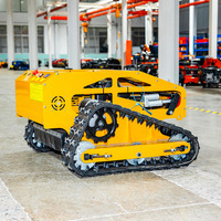 Mesin Pemotong Rumput Crawler Bensin Murah Grosir 800mm 900mm 1000mm untuk Pertanian Bersertifikat CE Mesin Pemotong Rumput Robot Beroda Rantai