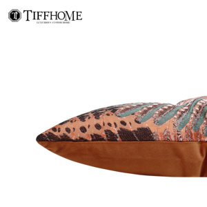 Funda de Almohada Decorativa TiffHome con Diseño Naranja, Cojín para Sofá con Botón Della, Apto para Dormitorio, Villa y Playa - Product Image 4