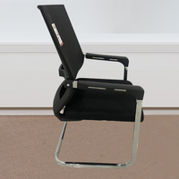 Chaise de bureau respirante en tissu maillé pour réunions et négociations, chaise de bureau ergonomique avec dossier et soutien lombaire