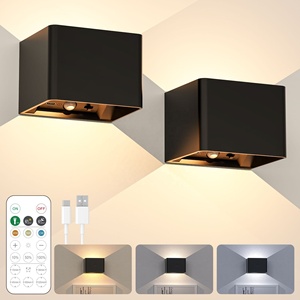 Lampe murale LED ABS moderne pour chambre à coucher, télécommande, rechargeable, 3 CCT, sans perçage, lumière de nuit magnétique pour porte d'entrée, intensité variable 3000K-6500K - Product Image 6