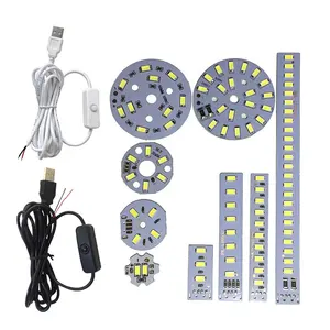 Chip LED dapat diredupkan DC 5v 1W 5W 10W 30W sumber cahaya permukaan SMD 5730 manik-manik lampu LED DIY putih hangat DIY bohlam LED dapat disesuaikan