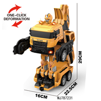 Mobil RC Transformer 4WD Kendaraan Teknik Robot Mainan Elektrik Remote Control Excavator Crane Truk untuk Bermain di Dalam dan Luar Ruangan