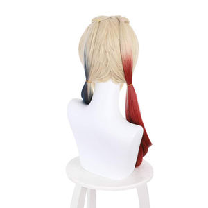 Peluca de películas y programas de televisión europeos y americanos del mismo estilo Suicide <span class=keywords><strong>Squad</strong></span> Harley Quinn Blue and Red Double Ponytail Long Hair - Product Image 4