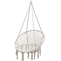 Hamac en corde de coton macramé moderne balançoire suspendue à l'intérieur et à l'extérieur pour patio, jardin, chambre et villa