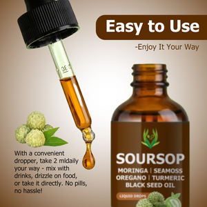 Factory Customization Natural Soursop & Moringa Turmeric Antioxidant Liquid Drops for Adults-60ml Dietary <b>Supplement</b> - Product Image 3