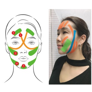 Vente en gros de ruban adhésif kinesiologique pour le lifting du visage, 1 cm x 5 m, 95 % coton, imperméable, 12 couleurs, certifié CE/ISO, BYTECH - Product Image 2