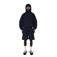 Ensemble de survêtement coupe-vent 2 pièces surdimensionné personnalisé pour homme, en nylon Ripstop 100% résistant à l'eau, veste et short