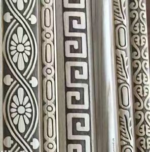 الزخرفية الأبيض الخشب الصحافة الساخنة خشبية صب تصميم ريكون الأبيض تنقش نصف جولة النفخ ل خزانة مطبخ خشبية - Product Image 5