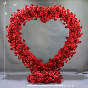 Y-G009 proposta fatta a mano cuore rosa fiore arco decorazione a forma di cuore fiori sfondo matrimonio amore arco floreale per san valentino - Product Image 6