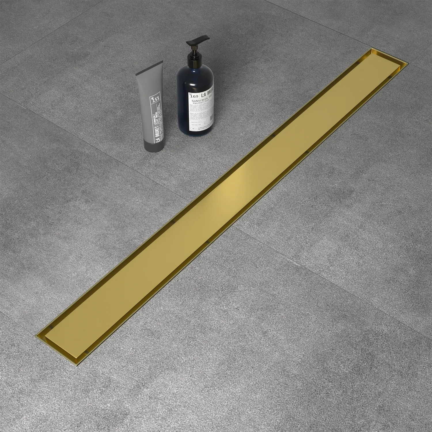 Manufacture Luxurious Gold Linear Shower Floor Drain Stainless Steel Shower Drain