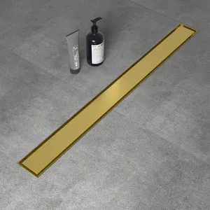 Fabricage Luxe Gouden Lineaire Douche Vloerafvoer Roestvrijstalen Doucheafvoer