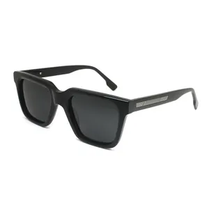 Occhiali da sole di nuova moda 2024 occhiali da sole quadrati in acetato di alta qualità da uomo di lusso di marca occhiali da sole polarizzati