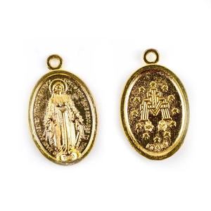 Ciondolo Religioso della Vergine in Lega d'Oro e Argento & Ornamento Rosario Cattolico 25*16mm Charm con Un Foro Ciondoli e Charm alla Moda - Product Image 3