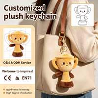 Porte-clés en peluche personnalisé OEM ODM, jouet de la victoire rembourré, breloque de sac avec certification CE EN71 pour cadeaux promotionnels