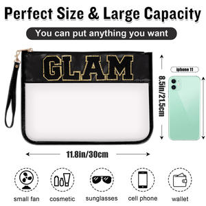 Bolsa de Maquillaje para Mujer, Impermeable, de PVC, Bolsa de Cosméticos Transparente para Viaje, Organizador de Brochas de Maquillaje, Estuche para Artículos de Aseo - Product Image 2