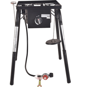 Réchaud à gaz GPL <span class=keywords><strong>portable</strong></span> robuste à brûleur unique pour l'extérieur avec allumage manuel et régulateur réglable 20 PSI - Product Image 1