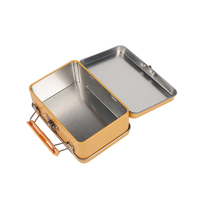 Boîte à lunch en métal personnalisée avec poignée, simple, imprimée sur mesure, vide, recyclable, pour enfants, vente en gros