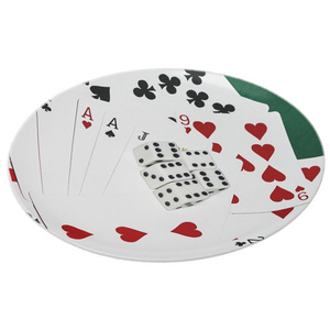 Piatto in Melamina Tematico Poker e Dadi, Piatto Stampato per Snack per Giochi e Carte - Product Image 3