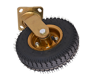 Verriegelbare Industrielle Goldene Lenkrollen Hochbelastbare Aufblasbare Schwenkbare 8\" 10\" Luftreifen Gummi-Lenkrollen Verriegelbare Rollen - Product Image 5