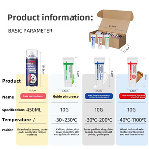 Kit <span class=keywords><strong>d</strong></span>'entretien du système de freinage : Guide, lubrifiant pour goupilles, plaquettes de <span class=keywords><strong>frein</strong></span>, huile silencieuse résistante aux hautes températures (modèle) - Product Image 2