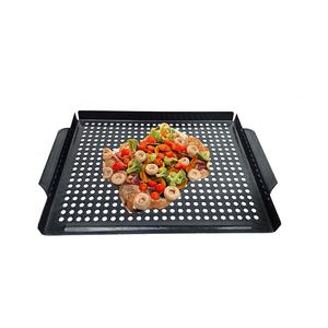 AMZ Hot Sale Non-Stick Metal BBQ <strong>Grill</strong> Tray Barbecue Grilling <strong>Pan</strong> for Outdoor Camping Cooking - Product Image 2