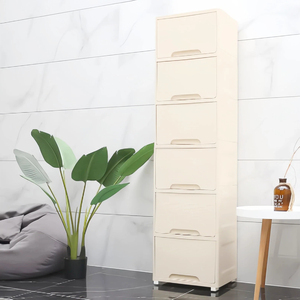 45Cm Nhà Ngăn Kéo Lưu Trữ Tủ Công Suất Lớn Phòng Khách Phòng Ngủ Lưu Trữ Tủ Gỗ Hạt PP Nhựa Lưu Trữ Tủ - Product Image 5