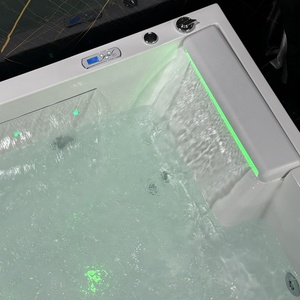 Baignoire autoportante en acrylique pour 2 personnes, design moderne, avec hydromassage, pour appartement, hôtel, villa - Product Image 4