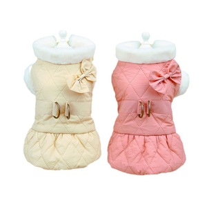 Vêtements d'hiver chauds pour chiots de petites races, robe mignonne à volants pour Teddy et Bichon, tenue de fête lavable pour animaux de compagnie, robes thermiques unies pour chiens - Product Image 6