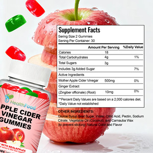 Factory Wholesale Apple Cider Vinegar Gummies It Support Healthy Metabolism and Healthy Weight with Dietary <b>Supplement</b> - Product Image 6