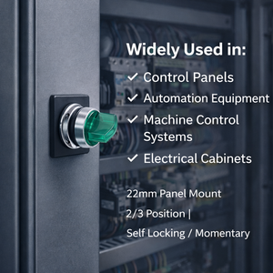 22mm XB2 셀렉터 스위치 1NO 2NO 1NC 로터리 노브 푸시 버튼 스위치 2/3 위치 셀프 록킹 리셋 산업용 제어 - Product Image 4