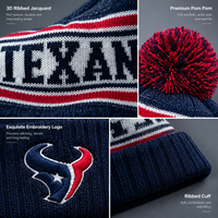 Bonnet en tricot avec pompon et logo personnalisé, classique et confortable pour les jours de match, les fêtes en plein air et les tenues de stade par temps froid