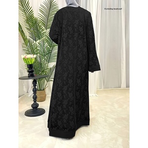 이슬람 로브 이슬람 아랍어 패션 겸손한 폴리 에스테르 가을 Eid 투피스 Abaya 긴 원피스 - Product Image 4