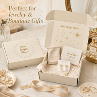 Emballages cadeaux écologiques personnalisés avec bande détachable, boîtes d'emballage pour boucles d'oreilles, colliers, bijoux, cartons personnalisés