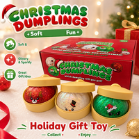Boîte Mystère de Noël : Jouet Squishy Géant en Forme de Boulette Scintillante à Remontée Lente, Jouet Sensoriel Anti-Stress à Presser pour Enfants