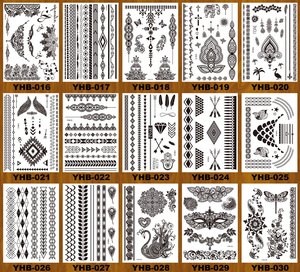 Autocollant de <span class=keywords><strong>tatouage</strong></span> temporaire au <span class=keywords><strong>henné</strong></span> noir pour femmes et hommes, <span class=keywords><strong>tatouage</strong></span> temporaire pour les mains - Product Image 6