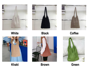 Borsa da spiaggia con presa estiva bohémien borsa a tracolla in rete lavorata a mano di tendenza da donna borsa all'uncinetto in poliestere da donna - Product Image 3