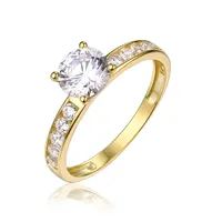 Sıcak satış takı düğün hediyesi 14K 18K Moissanite elmas sonsuzluk yastık kesim nişan yüzüğü