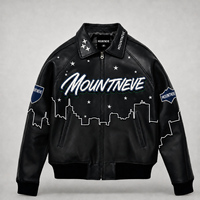 Blouson Bomber en Cuir Véritable Personnalisé pour Homme, Style Streetwear, Résistant au Vent et à l'Abrasion, Broderie, Fournisseur OEM d'Usine