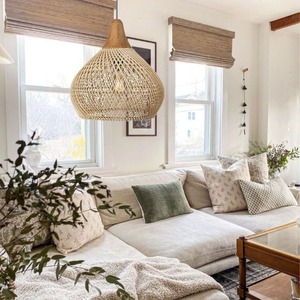 Nuovo Design 2024 paralume in Rattan regolabile <span class=keywords><strong>Vintage</strong></span> fattoria lampadario paralume per la decorazione della casa lampada di bambù per interni - Product Image 4
